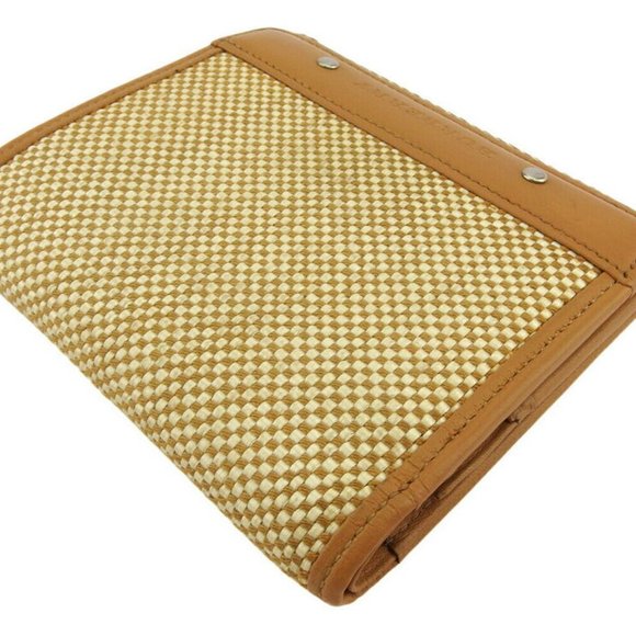 Burberry Handbags - BURBERRY two-fold wallet logo beige canvas �~ leather Authentic